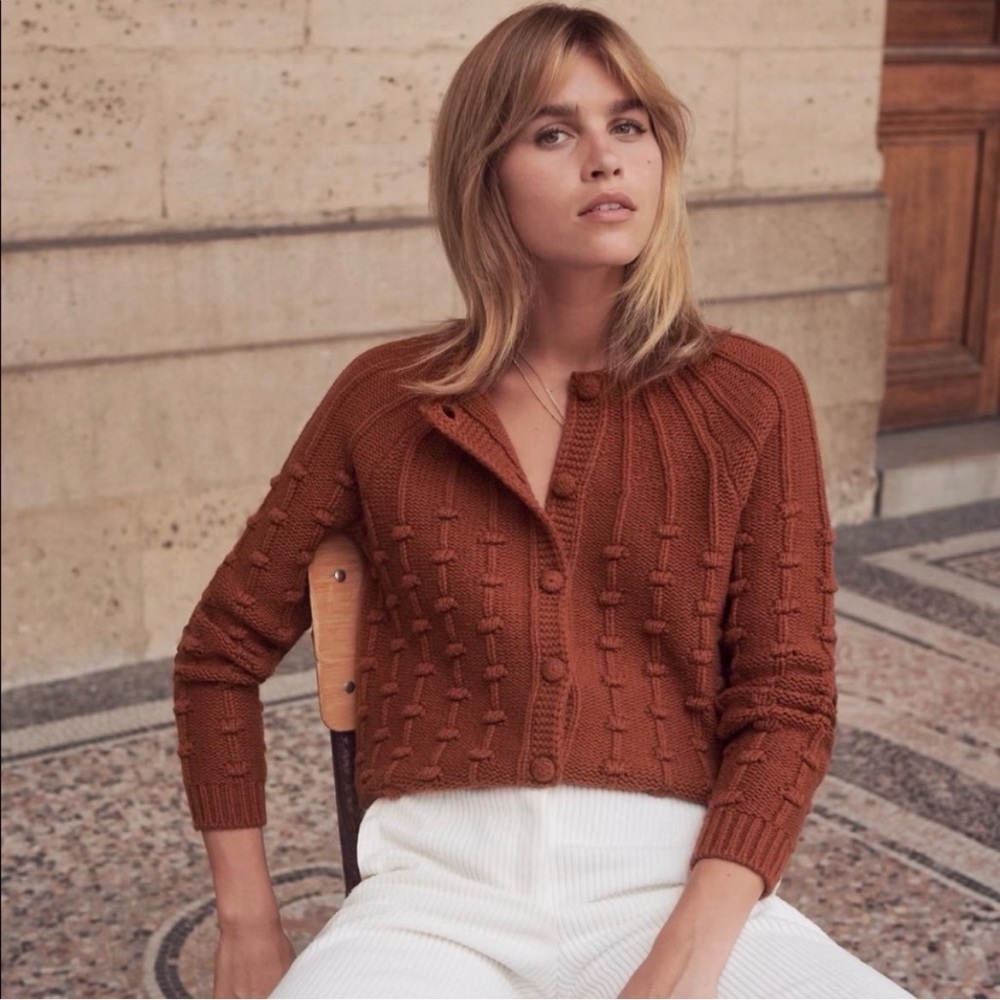 🇫🇷 Rare Sézane Elmut Sweater Cardigan - Picture 2 of 9